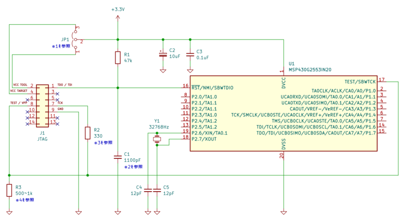 ファイル:MSP430G2553 SBW Debugging.png